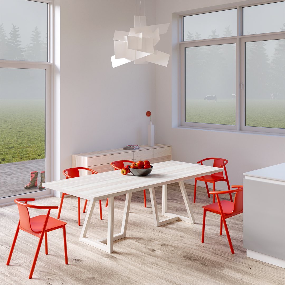 Table MARGO #furnitureproduction @vitamin_design #productdesign @gg_designart
Table with well-balanced bearing structure. At first glance the graphic quality of the table‘s modern form appears. The structural elements are defined by clarity of line. The clear, minimalistic table top completes the graphical expression. Awards: German Design Award, ICONIC AWARDS, iF DESIGN AWARD Available in 15 different natural treated solid wood #designshowroom #modumshop
.
BIG BANG @foscarinilamps BACK CHAIR @cappelliniofficial